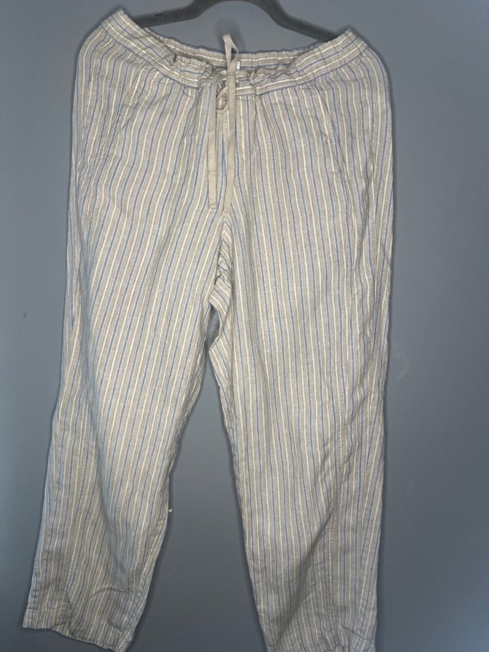 Light Blue Stripe Men’s Chinos - Casual Drawstring Pants